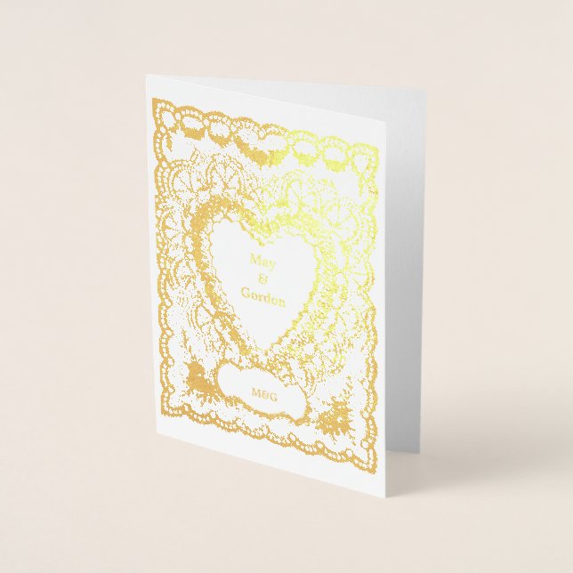 Vintage Heart Shaped Lace Template Folienkarte (Vorderseite)