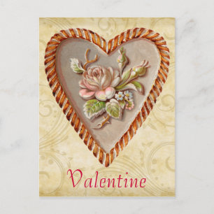 Vintage Heart Valentine Postcard Feiertagspostkarte