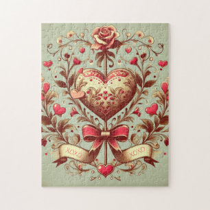 Vintage Heart Valentinstag xoxo Puzzle