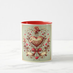 Vintage Heart Valentinstag xoxo Tasse