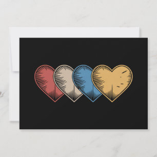 Vintage Hearts Cooles Retro Valentinstag Geschenk Feiertagskarte