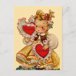 Vintage Hearts Schatz Feiertagspostkarte