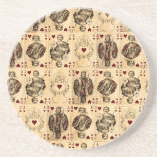 Vintage Hearts Spielkarten Dame König Bube Ass Getränkeuntersetzer