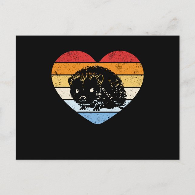 Vintage Hedgehog Postkarte (Vorderseite)