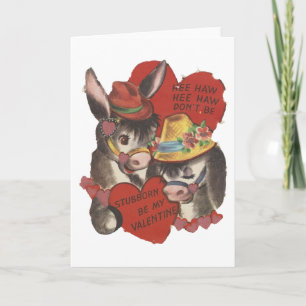 Vintage Hee Haw Esel Valentinstag Feiertagskarte