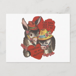 Vintage Hee Haw Esel Valentinstag Feiertagspostkarte