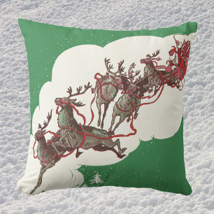 Vintage Heiligabend, Retro Weihnachtsmann im Schli Kissen