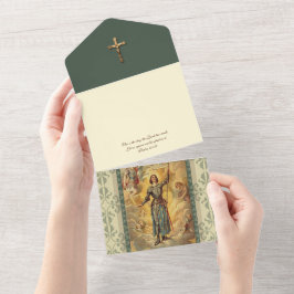 Vintage Heilige Johanna der Kirche der Kirche All In One Einladung