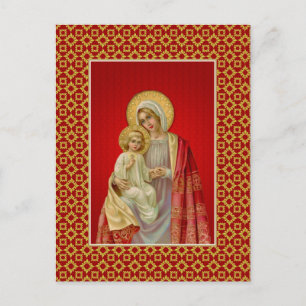 Vintage Heilige Jungfrau Maria mit Jesus Postkarte