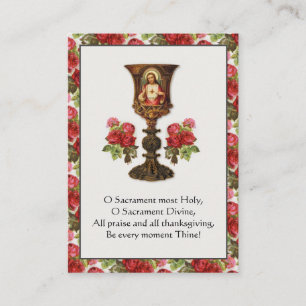 Vintage Heiliges Herz Jesu Kelch Gebetsrosen Visitenkarte