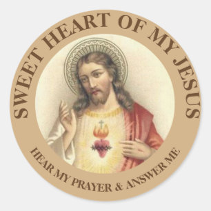 Vintage Heiliges Herz Jesu Runder Aufkleber
