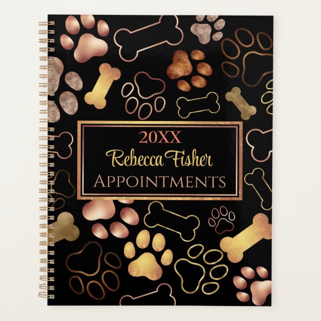 Vintage Heimtiere, Hunde laufen, Groomen, Pfoten Planer (Vorderseite)