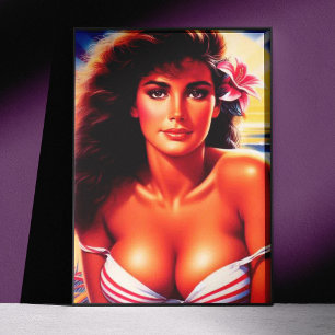 Vintage heiße Sommer Girl Poster