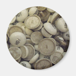 Vintage heiße und kalte Porzellan-Griffe Magnet