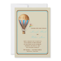 Vintage Heißluft-Ballon-Hochzeits-Einladung