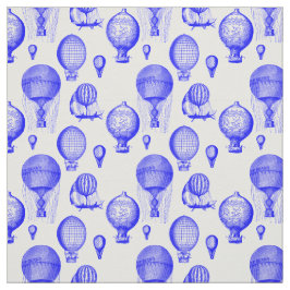 Vintage Heißluft-Ballone im Blau Stoff