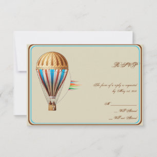 Vintage Heißluftballon-Antwortkarte RSVP Karte