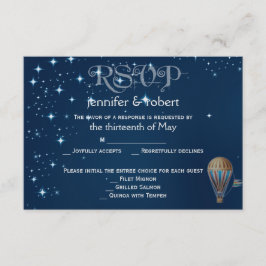 Vintage Heißluftballon-Hochzeitskarte RSVP Karte