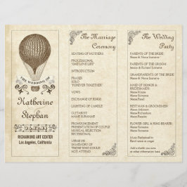 Vintage Heißluftballon Hochzeitsprogramme