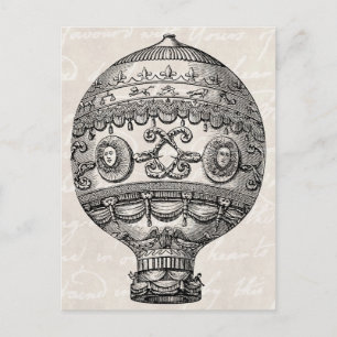 Vintage Heißluftballon Retro Luftschiff Alte Ballo Postkarte