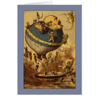 Vintage Heißluftballon und Mond