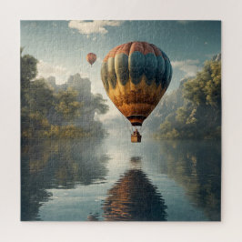 Vintage Heißluftballon Wasserreflexion Puzzle