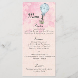 Vintage Heißluftballonhochzeit Menükarte