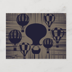 Vintage Heißluftballons abgenutzt Grunge Postkarte