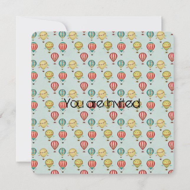 Vintage Heißluftballons Babydusche Einladung (Vorderseite)