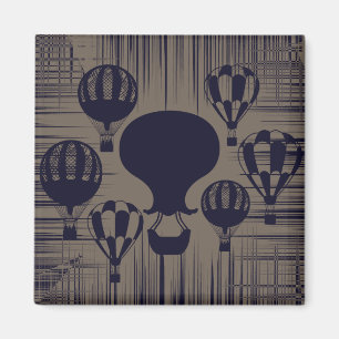 Vintage Heißluftballons bedrückte Grunge Magnet