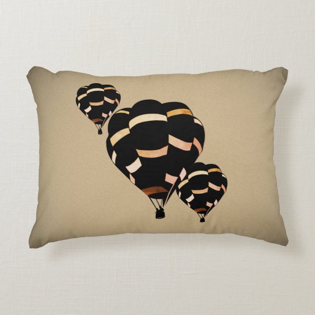 Vintage Heißluftballons Dekokissen (Vorderseite)