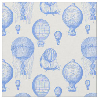 Vintage Heißluftballons in Cornflower Blue Stoff