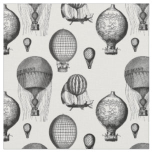 Vintage Heißluftballons in S/W Stoff