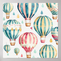 Vintage Heißluftballons Kunst drucken