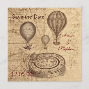 Vintage Heißluftballons Save the Date
