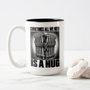 Vintage-Heizkörper-Illustrations-T-Shirt Zweifarbige Tasse