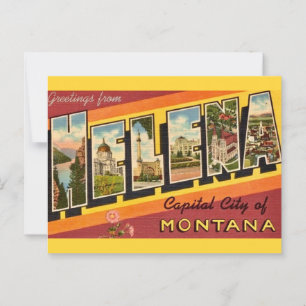 Vintage Helena MT Gruß Postkarte