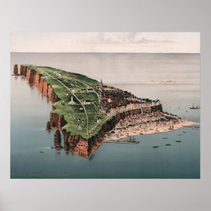 Vintage Helgoland-Illustration Poster