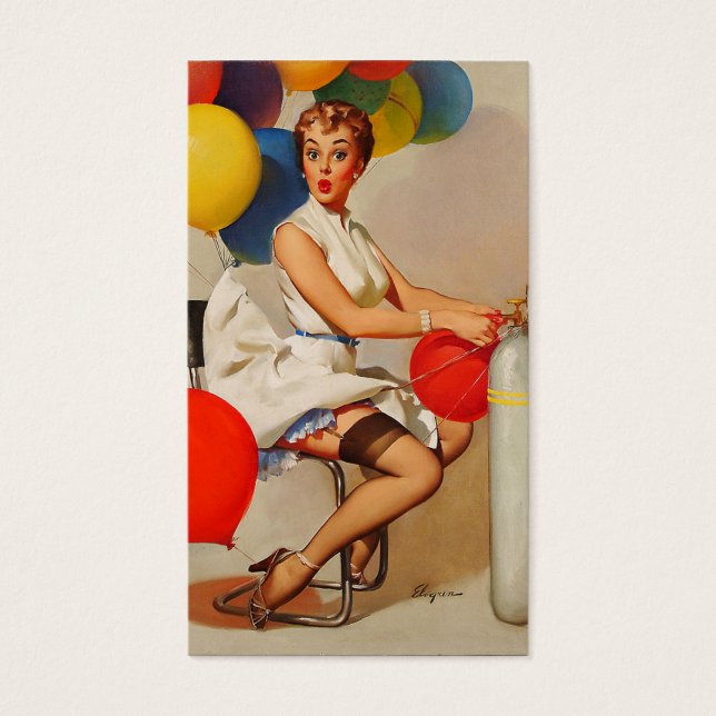 Vintage Helium-Party-Ballons Button up Girl (Vorderseite)