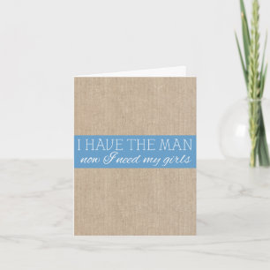 Vintage Hellblaue Jute Brautjungfer-Einladung Einladung