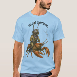 Vintage-Helmtaucher reitet auf einem riesigen Flus T-Shirt