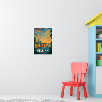 Vintage Helsinki Finnland Reiseplakat Poster