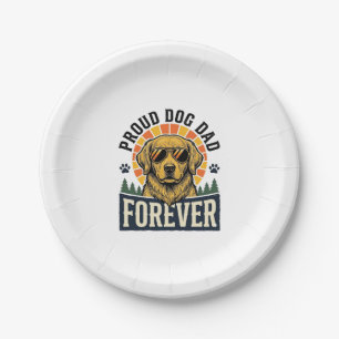 Vintage-Hemd für Hunde-Väter Golden Retriever Retr Pappteller