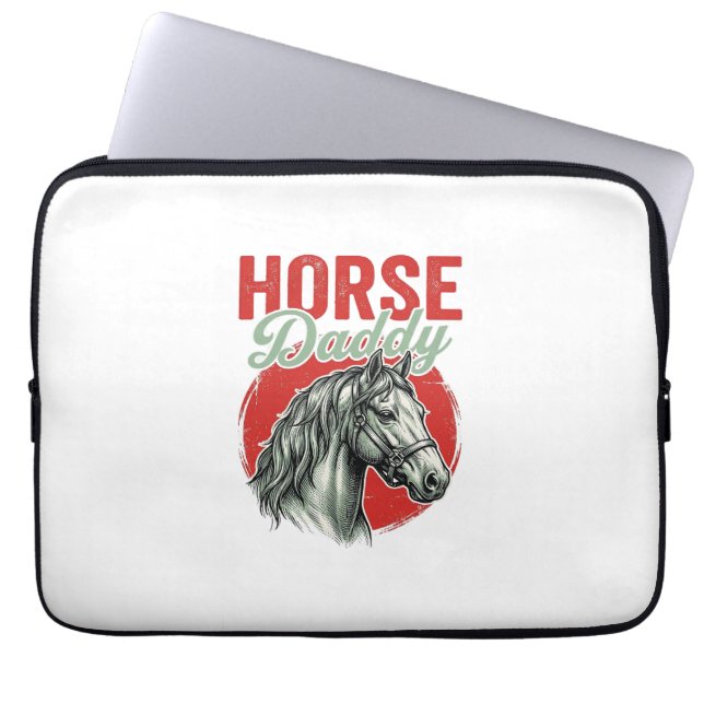 Vintage-Hengst-Daddy-Gravur Laptopschutzhülle (Vorderseite)
