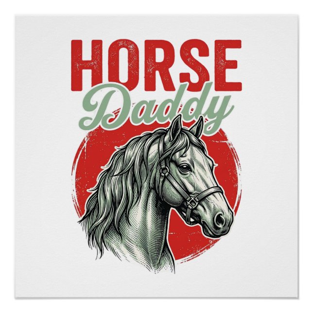 Vintage-Hengst-Daddy-Gravur Poster (Vorderseite)