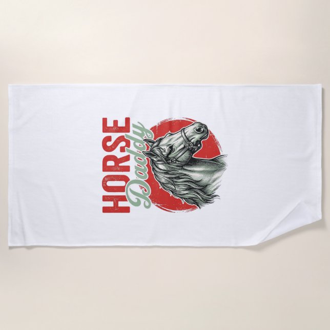 Vintage-Hengst-Daddy-Gravur Strandtuch (Vorderseite)