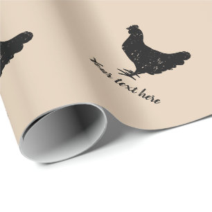 Vintage-Henne-Hühnersilhouette Geburtstag Geschenkpapier