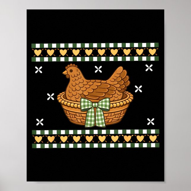 Vintage-Henne Second-Hand-Oma-Oma-Illustration Poster (Vorne)