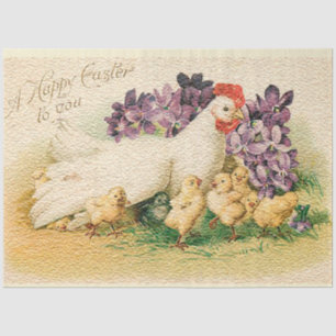 Vintage Hennen und Hühner Ostern Urlaub Seidenpapier