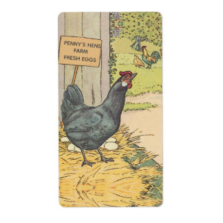 Vintage Hennenfarm Etikett für frisches Ei